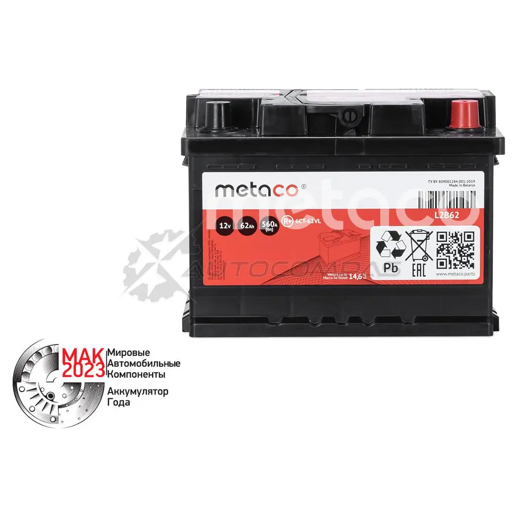 Аккумулятор METACO L2B62 1439843742 DWNL4A B изображение 0