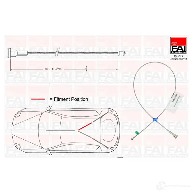Трос ручника, стояночного тормоза FAI AUTOPARTS fbc0173 1437431205 8AZ 6RR