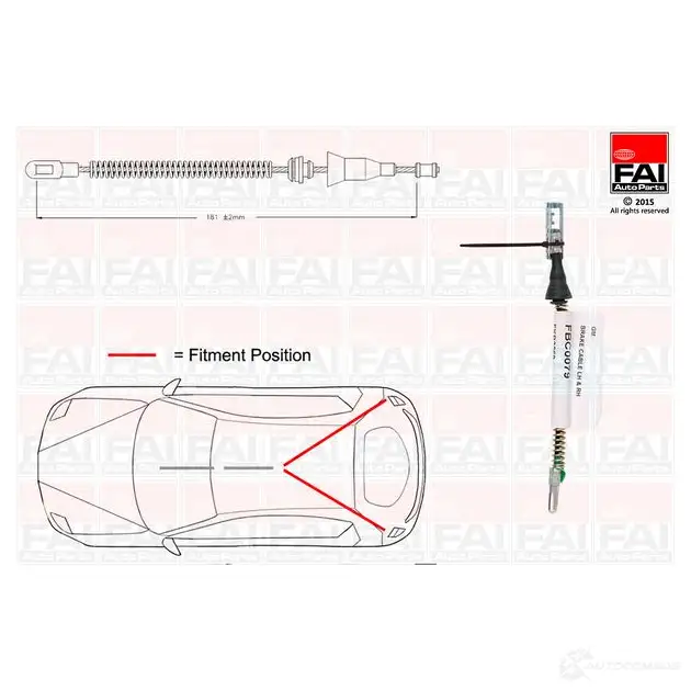 Трос ручника, стояночного тормоза FAI AUTOPARTS fbc0079 298H C 1437431210