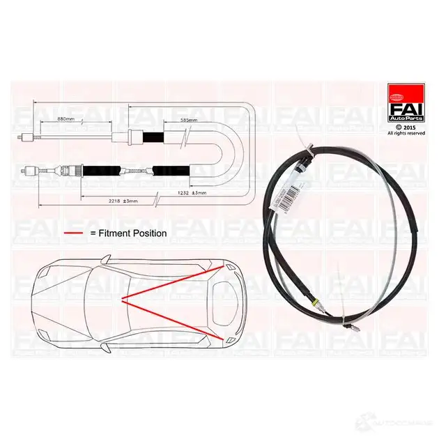 Трос ручника, стояночного тормоза FAI AUTOPARTS fbc0170 40VS HW 1437431338 изображение 0