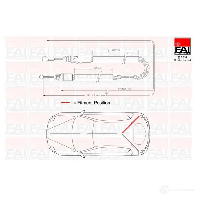 Трос ручника, стояночного тормоза FAI AUTOPARTS fbc0134 YJ XZO 1437433518