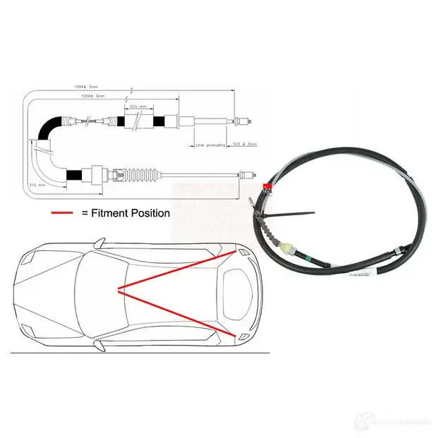 Трос ручника, стояночного тормоза FAI AUTOPARTS 1437431451 fbc0006 X 4CUS