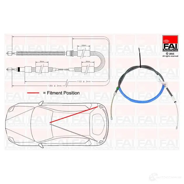 Трос ручника, стояночного тормоза FAI AUTOPARTS fbc0124 VE 829 1437433566
