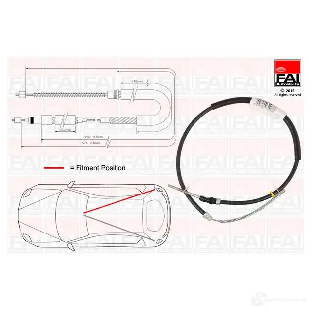Трос ручника, стояночного тормоза FAI AUTOPARTS fbc0112 1437433530 S 2WVQW