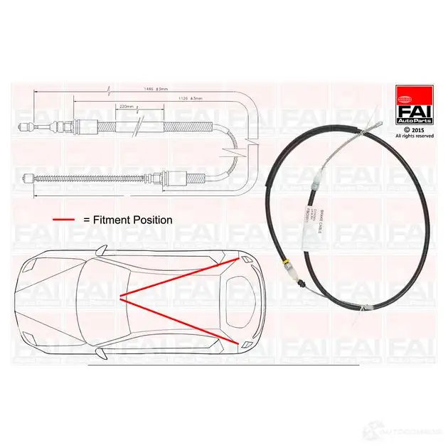 Трос ручника, стояночного тормоза FAI AUTOPARTS fbc0011 K 59LW5P 1437433562