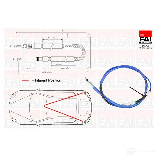 Трос ручника, стояночного тормоза FAI AUTOPARTS GF 6AU 1437431360 fbc0013