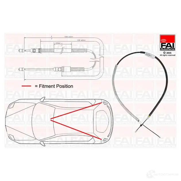 Трос ручника, стояночного тормоза FAI AUTOPARTS fbc0115 B U0NHS 1437431364 изображение 0