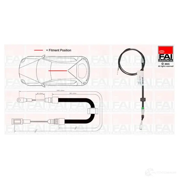 Трос ручника, стояночного тормоза FAI AUTOPARTS 1437431678 fbc0166 29 DYTE8 изображение 0