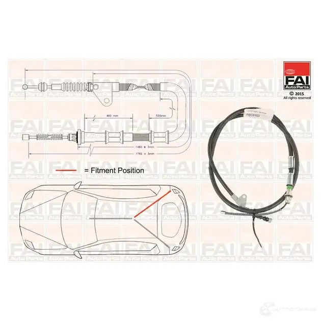 Трос ручника, стояночного тормоза FAI AUTOPARTS 1437432081 fbc0153 U 2YQWS изображение 0