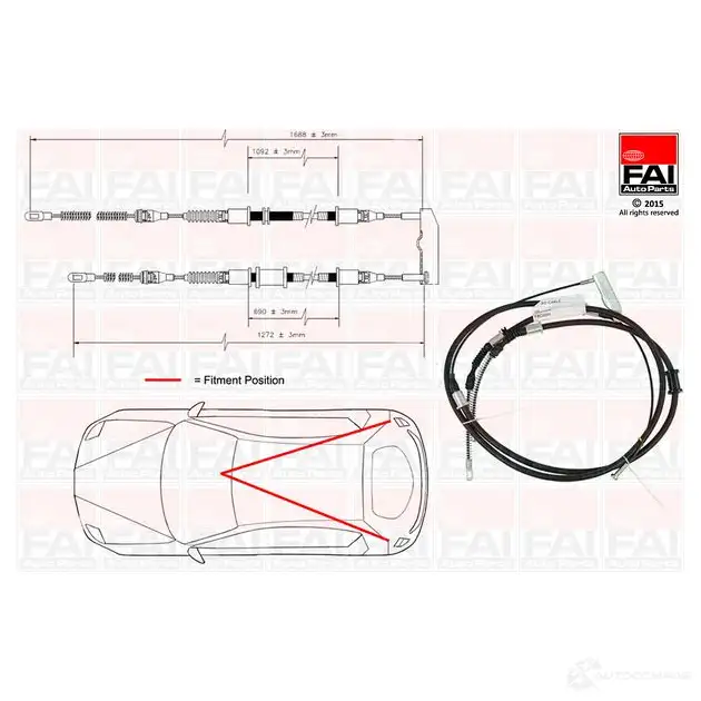Трос ручника, стояночного тормоза FAI AUTOPARTS 1437432083 fbc0091 E5 G82G