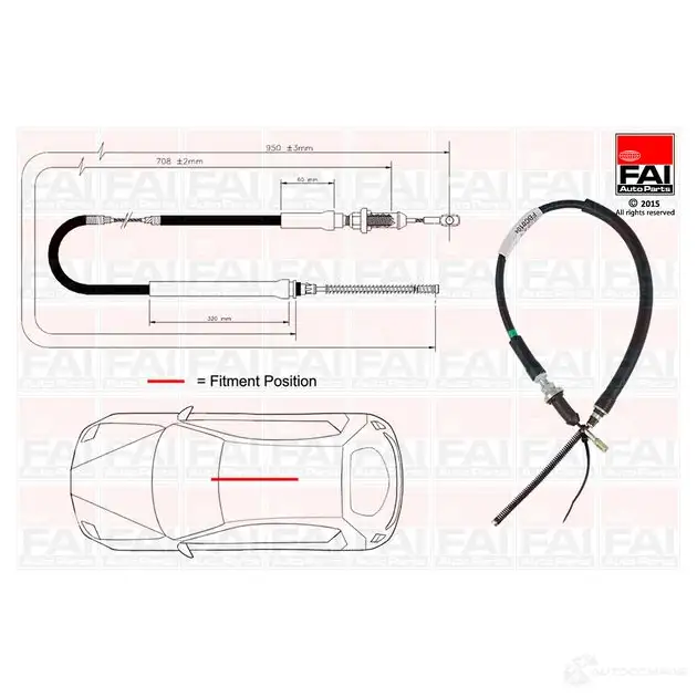Трос ручника, стояночного тормоза FAI AUTOPARTS URQ SM1 1437433449 fbc0104