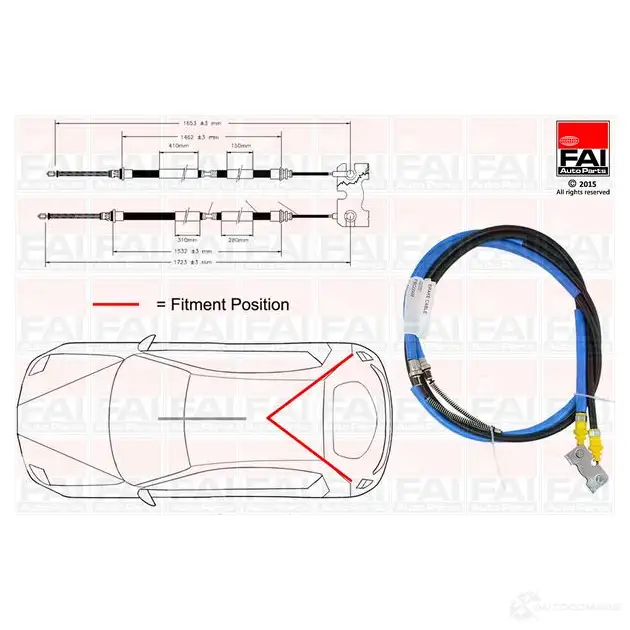 Трос ручника, стояночного тормоза FAI AUTOPARTS fbc0069 1437433433 Z UYX88