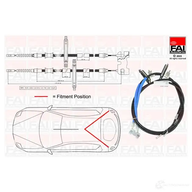 Трос ручника, стояночного тормоза FAI AUTOPARTS fbc0057 ZQ9I 45R 1437442138 изображение 0