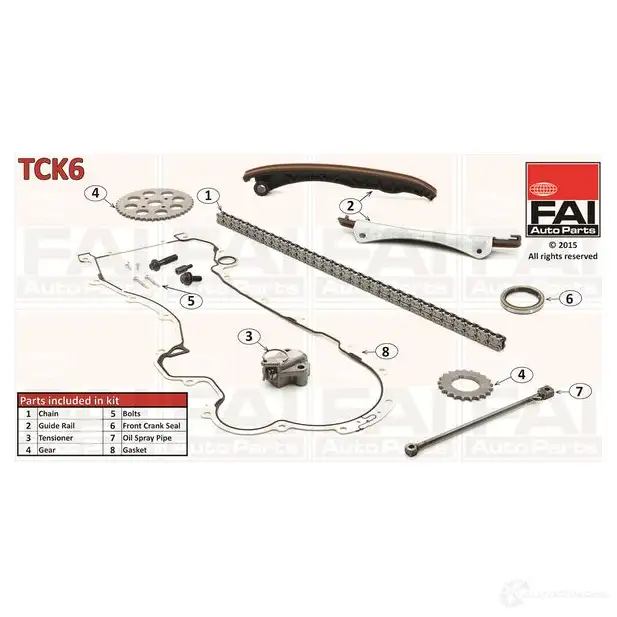 Комплект цепи ГРМ FAI AUTOPARTS MP 23T 5027049271852 2178789 tck6 изображение 7