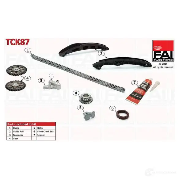 Комплект цепи ГРМ FAI AUTOPARTS 2178822 3 MKR4 tck87 5027049303348 изображение 0