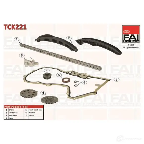 Комплект цепи ГРМ FAI AUTOPARTS 5027049396128 2178620 tck221 6ZM 6D8
