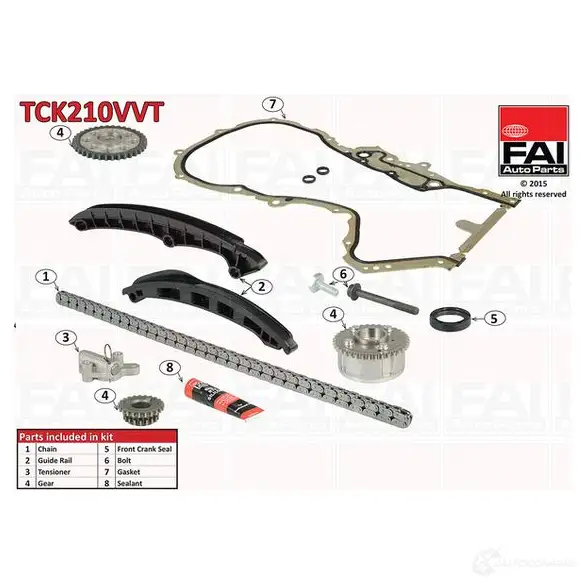 Комплект цепи ГРМ FAI AUTOPARTS 2178592 7DUMP K tck210vvt 5027049379855
