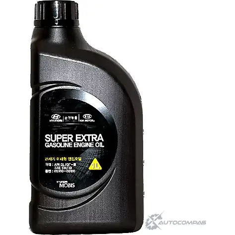 Моторное масло полусинтетическое Super Extra Gasoline SAE 5W-30, 1 л HYUNDAI/KIA 0510000110 P0 6BA 43746075