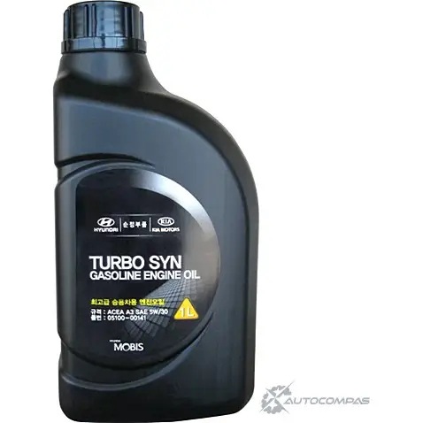 Моторное масло синтетическое Turbo SYN Gasoline SAE 5W-30, 1 л HYUNDAI/KIA C0Z2U WV 43746077 0510000141 изображение 0