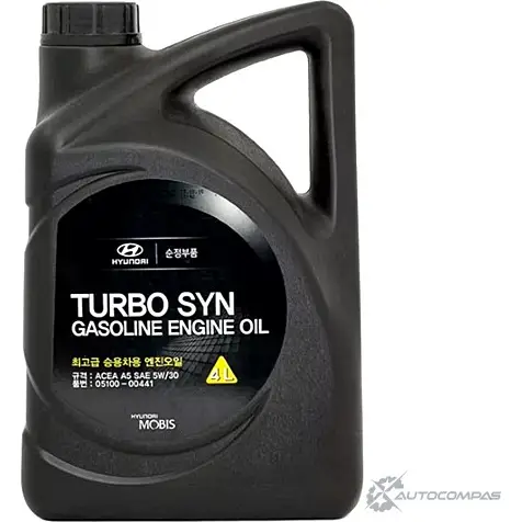 Моторное масло синтетическое Turbo SYN Gasoline SAE 5W-30, 4 л HYUNDAI/KIA 43746081 0510000441 Y880 D изображение 0
