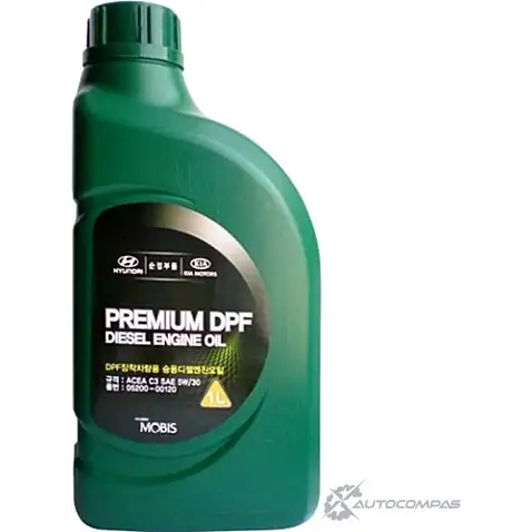 Моторное масло синтетическое Premium DPF Diesel SAE 5W-30, 1 л HYUNDAI/KIA 1436782770 K2DZ O 0520000120 изображение 0