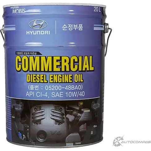 Моторное масло полусинтетическое Commercial Diesel SAE 10W-40, 200 л HYUNDAI/KIA J5PTF X 0520048CA0 43746727 изображение 0