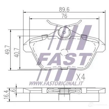 Тормозные колодки, комплект FAST ft29040 4337222 E PYZ7G изображение 1