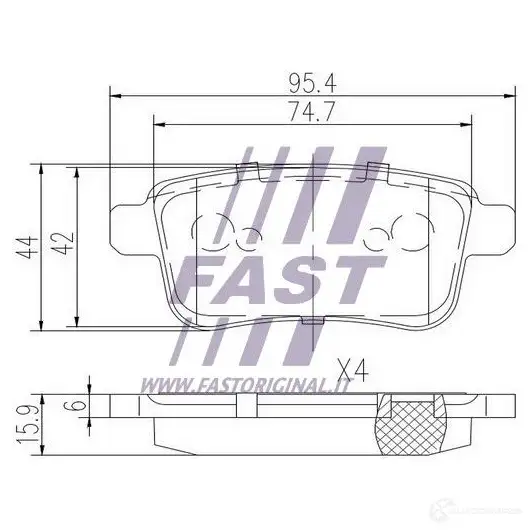 Тормозные колодки, комплект FAST ft29528 4337318 A G9426 изображение 1