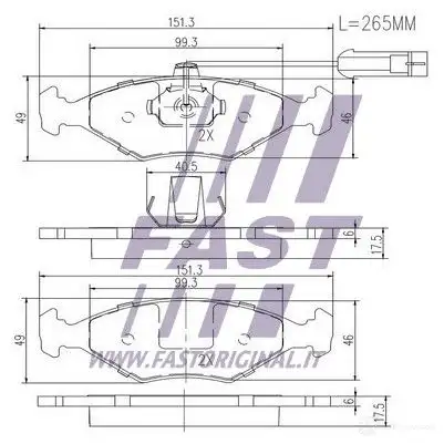 Тормозные колодки, комплект FAST QN RM2 4337237 ft29086 изображение 1