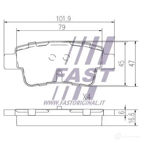 Тормозные колодки, комплект FAST 7Q6 OJ 4337266 ft29127 изображение 1