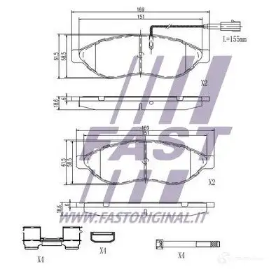 Тормозные колодки, комплект FAST ft29155 4337287 FX 1J6 изображение 1