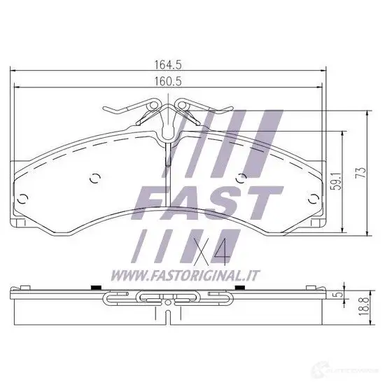 Тормозные колодки, комплект FAST 1424698001 F B2QD2D ft29015 изображение 1