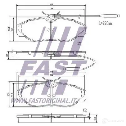 Тормозные колодки, комплект FAST ft29007 B5B 4M 4337216 изображение 1