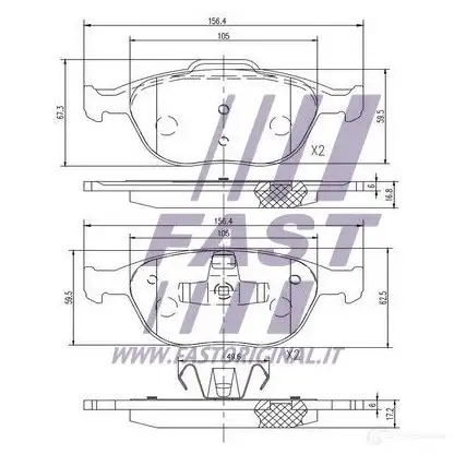 Тормозные колодки, комплект FAST ft29546 G 5SEE 4337333 изображение 1