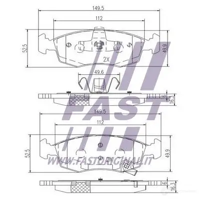 Тормозные колодки, комплект FAST K2MP SJ ft29042 1424698009 изображение 1