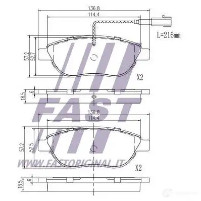 Тормозные колодки, комплект FAST 4337280 V8F E5 ft29144 изображение 1