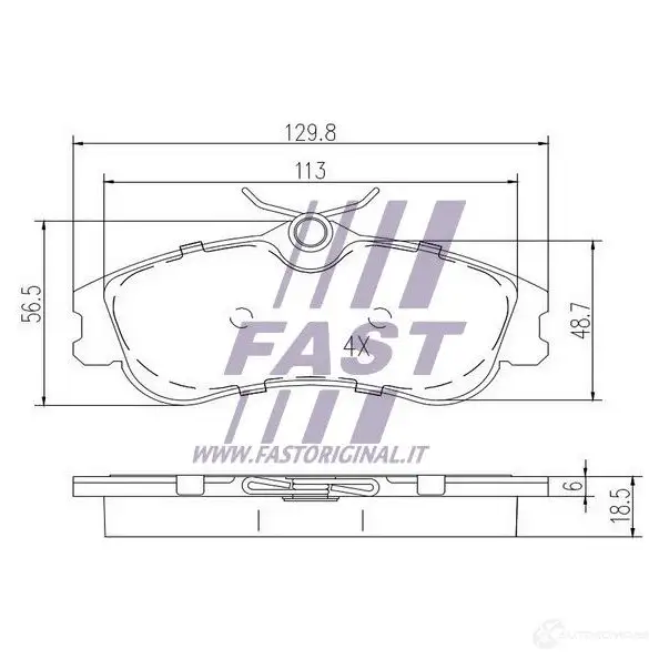Тормозные колодки, комплект FAST 12BG W7B ft29516 4337306 изображение 1