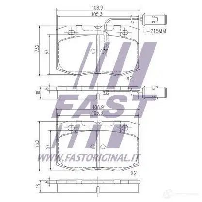 Тормозные колодки, комплект FAST ft29079 7FQV 0 4337232 изображение 1