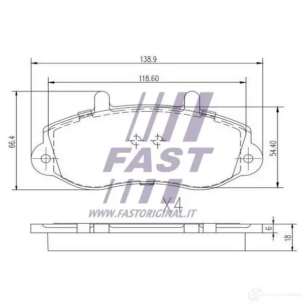 Тормозные колодки, комплект FAST ft29539 R5NVI8 D 4337327 изображение 1