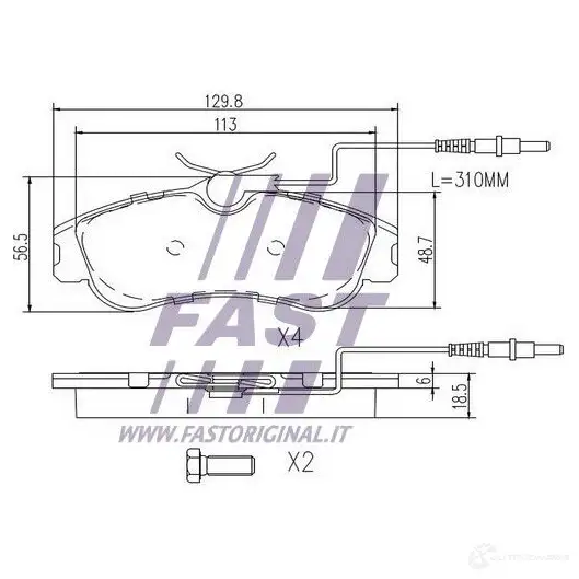 Тормозные колодки, комплект FAST ft29517 7 7ON8F0 4337307 изображение 1