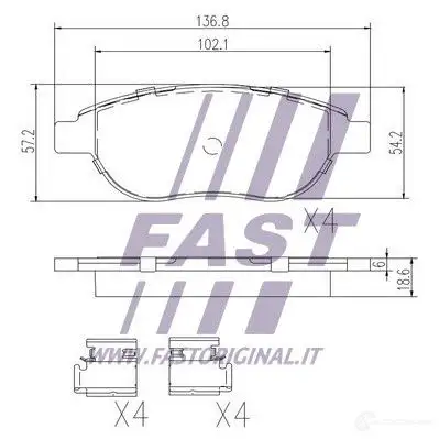 Тормозные колодки, комплект FAST 4337289 NF 0L8 ft29156 изображение 1