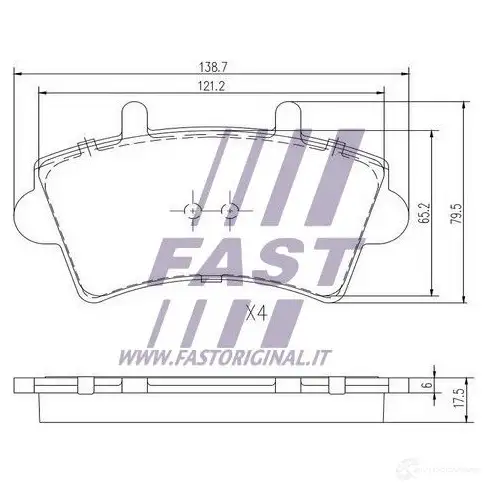 Тормозные колодки, комплект FAST ft29540 D WC5JP 4337328 изображение 1