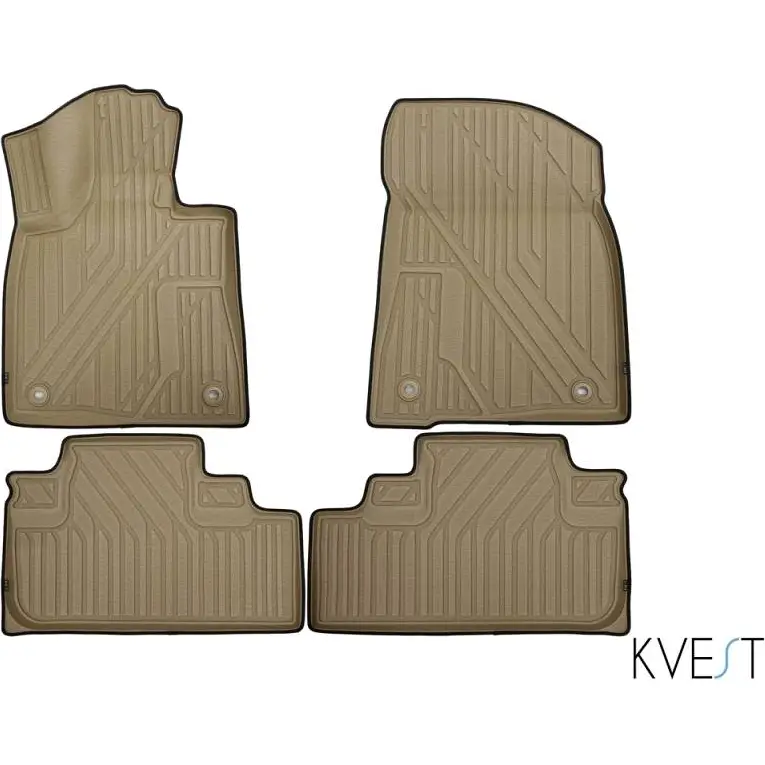 Коврики в салон полиуретан бежевый черный цвет Kvest VT8TEM kvestlex00001kb 1437106665 BW 2PB7L - Изображение 1