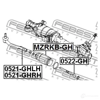 Рулевой наконечник FEBEST 3823557 0521ghlh 4056111060088 NB89 RH изображение 1