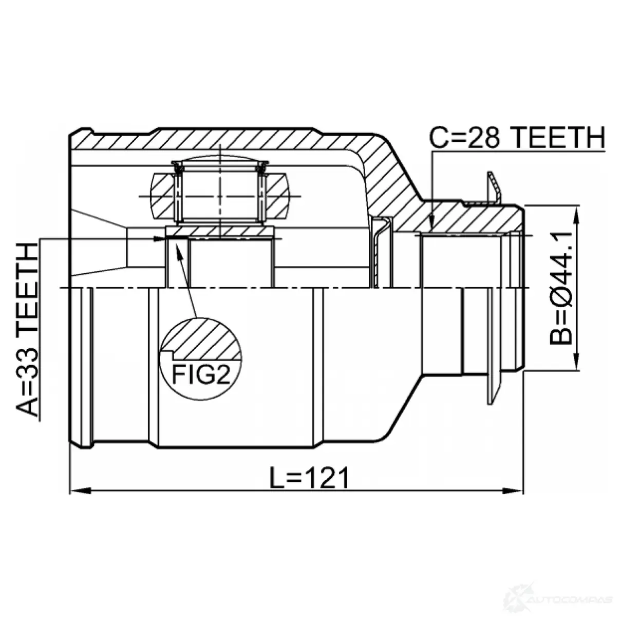 Шарнирный комплект, приводной вал FEBEST ZFMA Z 1440023004 1211-D7RH изображение 1