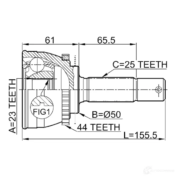 Шрус граната FEBEST 3824050 5XE TI 4056111037240 1210002a44 изображение 1