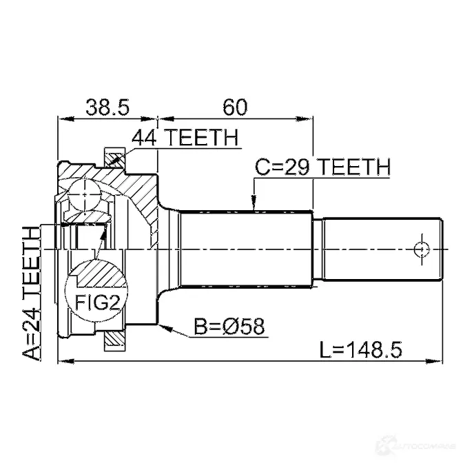 Шрус граната FEBEST 4056111039404 0210t30ra44 15Y EEP2 3821922 изображение 1