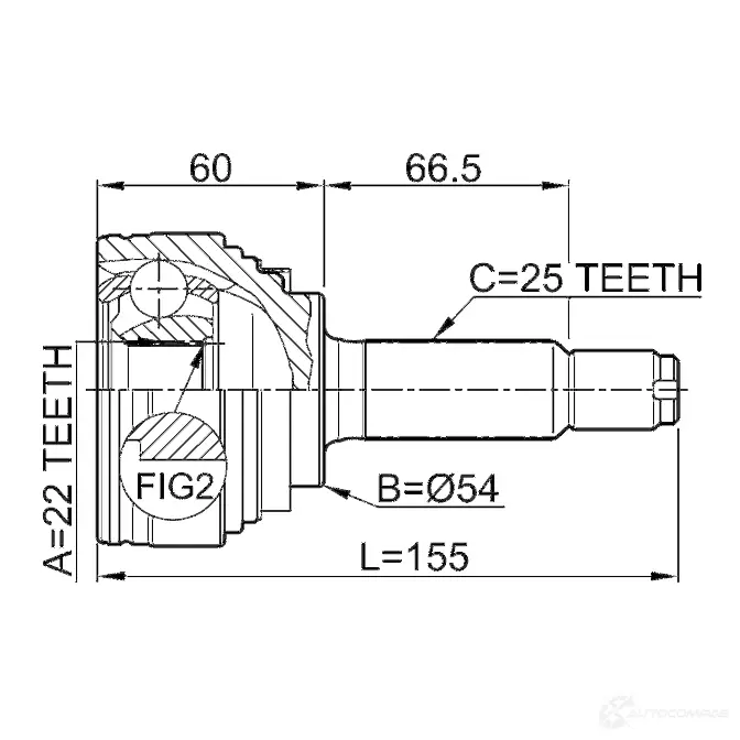 Шрус граната FEBEST U83 8WF 4056111036403 0410012 3822980 изображение 1