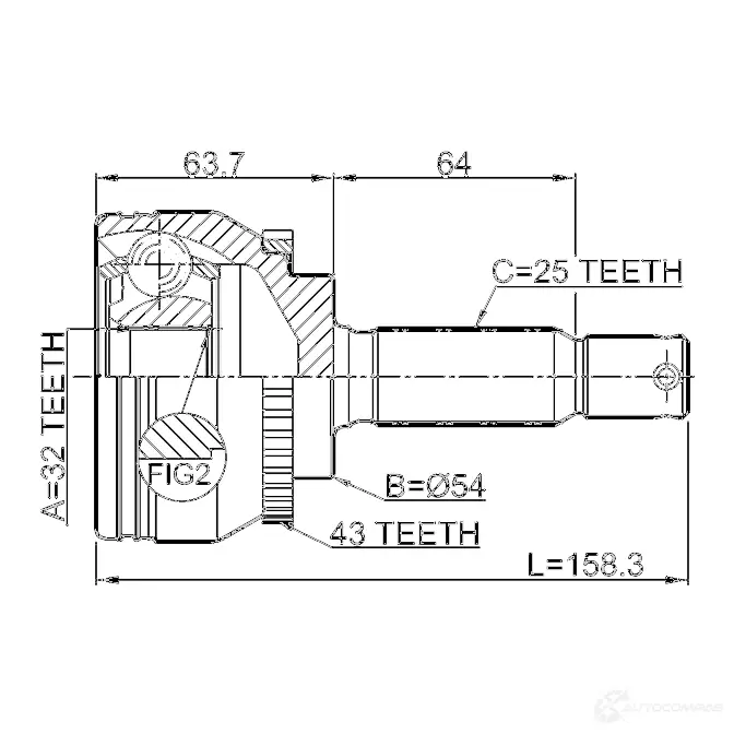 Шрус граната FEBEST R8RQ Y 0410ea3a43 1423716056 4056111092003 изображение 1