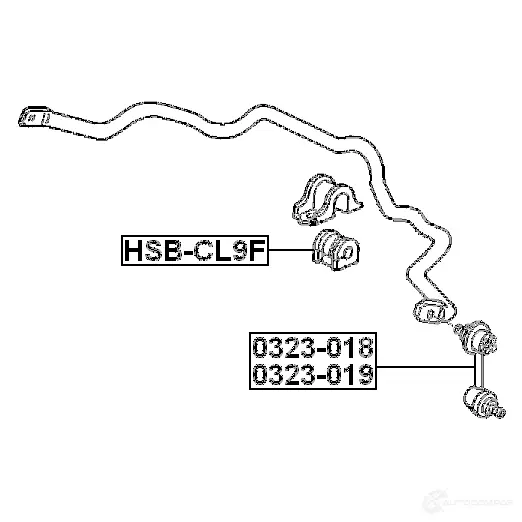 Стойка стабилизатора, тяга FEBEST 0L86 W2 0323018 3822763 4056111029108 изображение 1